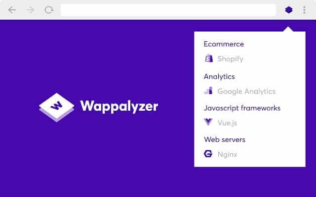 Wappalyzer chrome extension
