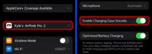how to enable or disable charging case sounds on AirPods Pro 2